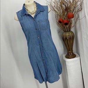 Faded glory denim dress size small 100% cotton
